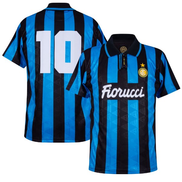 Inter Milan Retro Football Shirt 1993-1994 + Number 10 (Bergkamp)